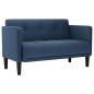Preview: Zweisitzer-Sofa Blau 111 cm Stoff