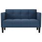 Preview: Zweisitzer-Sofa Blau 111 cm Stoff