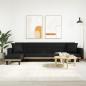Preview: ARDEBO.de - Schlafsofa in L-Form Schwarz 275x140x70 cm Stoff