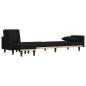 Preview: Schlafsofa in L-Form Schwarz 275x140x70 cm Stoff