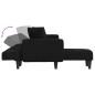 Preview: Schlafsofa in L-Form Schwarz 275x140x70 cm Stoff