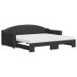 Preview: Tagesbett Ausziehbar mit Matratzen Schwarz 90x190 cm Stoff