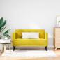 Preview: ARDEBO.de - Zweisitzer-Sofa Gelb 111 cm Samt