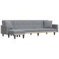 Preview: Schlafsofa in L-Form Hellgrau 275x140x70 cm Stoff