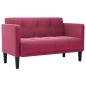 Preview: Zweisitzer-Sofa Weinrot 111 cm Samt