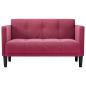 Preview: Zweisitzer-Sofa Weinrot 111 cm Samt