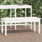 Preview: ARDEBO.de - Gartenbank Weiß 109x44x45 cm Massivholz Kiefer