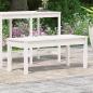 Preview: Gartenbank Weiß 109x44x45 cm Massivholz Kiefer