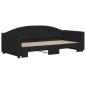 Preview: Tagesbett Ausziehbar Schwarz 90x190 cm Stoff
