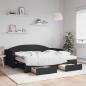Preview: ARDEBO.de - Tagesbett Ausziehbar mit Schubladen Schwarz 90x190 cm Stoff