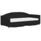 Preview: Tagesbett Ausziehbar mit Schubladen Schwarz 90x190 cm Stoff