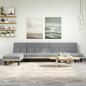 Preview: ARDEBO.de - Schlafsofa in L-Form Hellgrau 255x140x70 cm Stoff