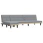 Preview: Schlafsofa in L-Form Hellgrau 255x140x70 cm Stoff