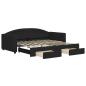Preview: Tagesbett Ausziehbar mit Schubladen Schwarz 90x190 cm Stoff