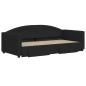 Preview: Tagesbett Ausziehbar mit Schubladen Schwarz 90x190 cm Stoff