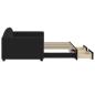 Preview: Tagesbett Ausziehbar mit Schubladen Schwarz 90x190 cm Stoff