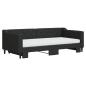 Preview: Tagesbett Ausziehbar mit Matratzen Schwarz 90x190 cm Stoff