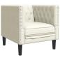 Preview: 3-tlg. Chesterfield-Sofa-Set mit Nackenrollen Creme Samt