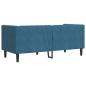 Preview: Chesterfield-Sofa mit Nackenrollen 2-Sitzer Blau Samt