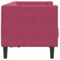 Preview: Chesterfield-Sofa mit Nackenrollen 2-Sitzer Weinrot Samt