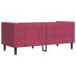 Preview: Chesterfield-Sofa mit Nackenrollen 2-Sitzer Weinrot Samt
