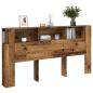 Preview: ARDEBO.de - Bett-Kopfteil mit Ablagen Altholz-Optik 200x18,5x102,5 cm
