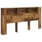 Preview: Bett-Kopfteil mit Ablagen Altholz-Optik 200x18,5x102,5 cm