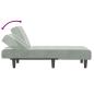 Preview: Chaiselongue Hellgrau Samt