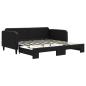 Preview: Tagesbett Ausziehbar Schwarz 90x190 cm Stoff