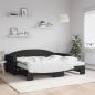 Preview: ARDEBO.de - Tagesbett Ausziehbar mit Matratzen Schwarz 90x190 cm Stoff