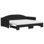Preview: Tagesbett Ausziehbar mit Matratzen Schwarz 90x190 cm Stoff