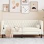 Preview: ARDEBO.de - Chesterfield-Sofa mit Nackenrollen 2-Sitzer Creme Samt