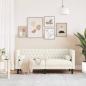 Preview: Chesterfield-Sofa mit Nackenrollen 2-Sitzer Creme Samt