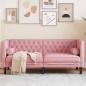 Preview: ARDEBO.de - Chesterfield-Sofa mit Nackenrollen 2-Sitzer Rosa Samt