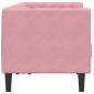 Preview: Chesterfield-Sofa mit Nackenrollen 2-Sitzer Rosa Samt