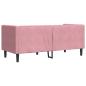 Preview: Chesterfield-Sofa mit Nackenrollen 2-Sitzer Rosa Samt