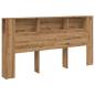 Preview: Bett-Kopfteil mit Ablagen Artisan-Eiche 200x18,5x102,5 cm