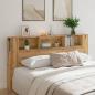 Preview: Bett-Kopfteil mit Ablagen Artisan-Eiche 200x18,5x102,5 cm