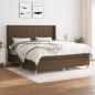 Preview: ARDEBO.de - Boxspringbett mit Matratze Dunkelbraun 160x200 cm Stoff