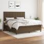 Preview: ARDEBO.de - Boxspringbett mit Matratze Dunkelbraun 160x200 cm Stoff