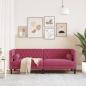 Preview: Chesterfield-Sofa mit Nackenrollen 3-Sitzer Weinrot Samt