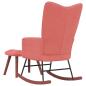 Preview: Schaukelstuhl mit Hocker Samt Rosa