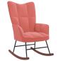 Preview: Schaukelstuhl mit Hocker Samt Rosa
