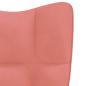 Preview: Schaukelstuhl mit Hocker Samt Rosa