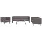 Preview: ARDEBO.de - 3-tlg. Chesterfield-Sofa-Set Grau Kunstleder
