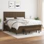 Preview: ARDEBO.de - Boxspringbett mit Matratze Dunkelbraun 160x200 cm Stoff