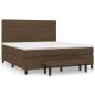 Preview: Boxspringbett mit Matratze Dunkelbraun 160x200 cm Stoff