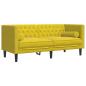 Preview: 2-tlg. Chesterfield-Sofa-Set mit Nackenrollen Gelb Samt