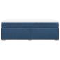 Preview: Boxspringbett mit Matratze Blau 80x200 cm Stoff