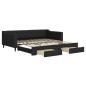Preview: Tagesbett Ausziehbar mit Schubladen Schwarz 100x200 cm Stoff